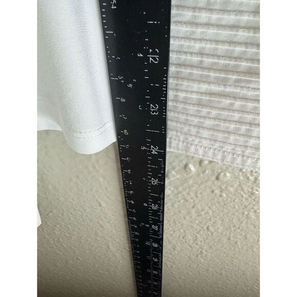 Karl Lagerfield Mixed Material Button Up Blouse Pleated Front Womens Size Small - Picture 9 of 9